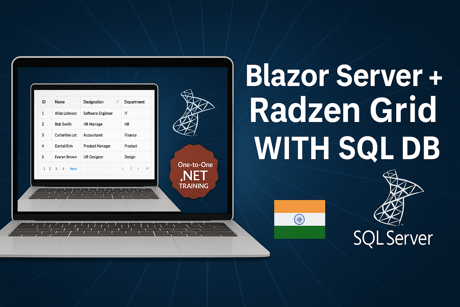 Using Radzen DataGrid with SQL Server in Blazor Server App (.NET 9)