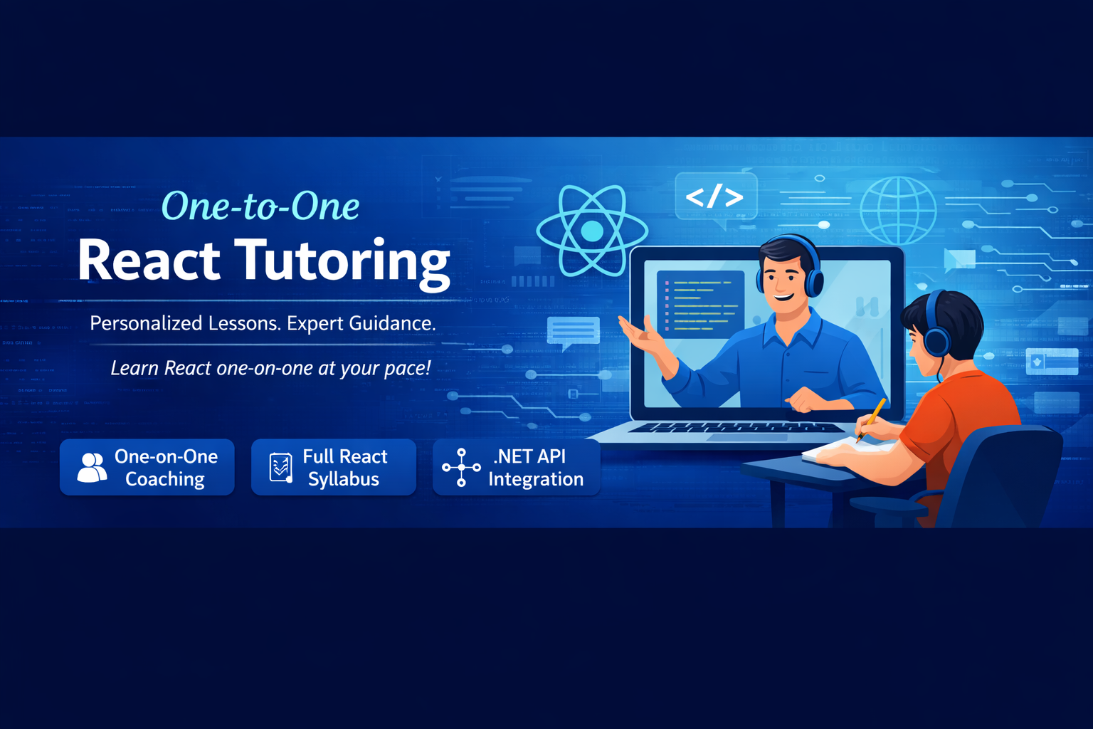 react one-to-one classes in India